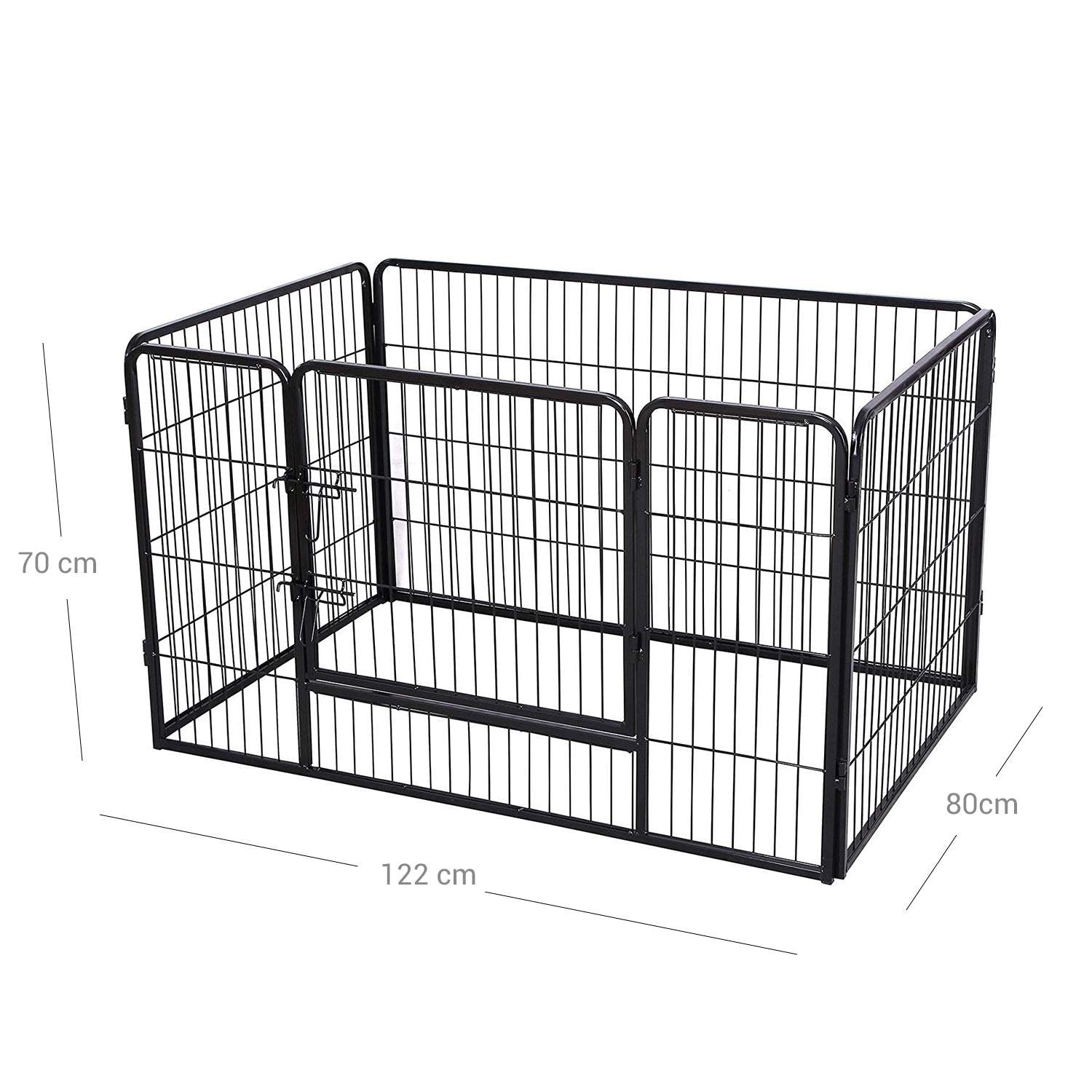 Puppy Playpen - Heavy Duty Metal - Black - Expandable 4-Panel Design