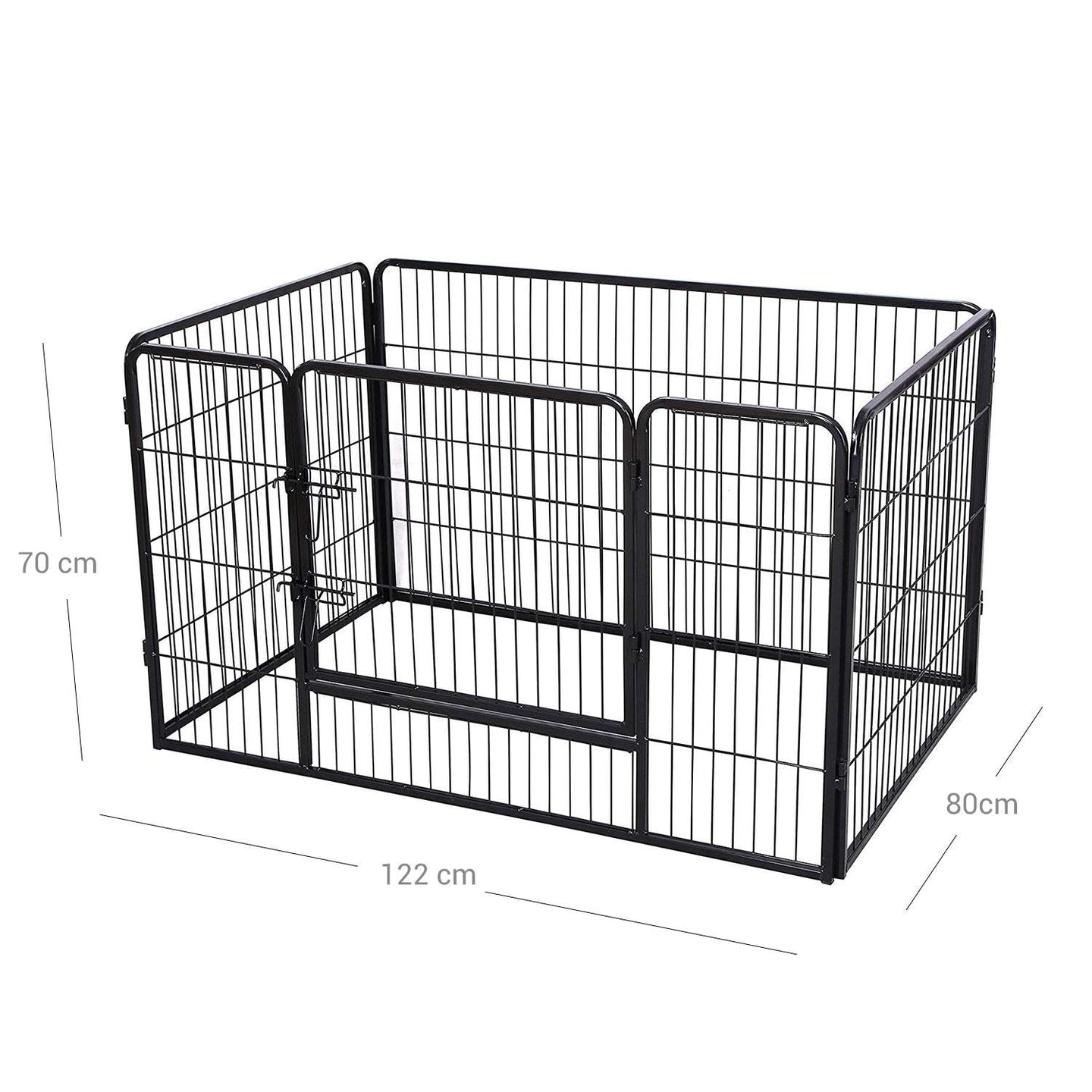 Puppy Playpen - Heavy Duty Metal - Black - Expandable 4-Panel Design