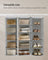 Hanging Wardrobe Storage Organisers - Fabric - Light Grey - Set of 2 with 6 Shelves and Clips