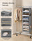 Hanging Wardrobe Organiser - Fabric - Dove Grey - 6-Tier with Separable Design and Side Pockets