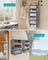 Hanging Wardrobe Organiser - Fabric - Dove Grey - 6-Tier with Separable Design and Side Pockets