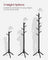 Free Standing Coat Rack - Solid Wood - Black - 8 Hooks for Entryway and Hallway