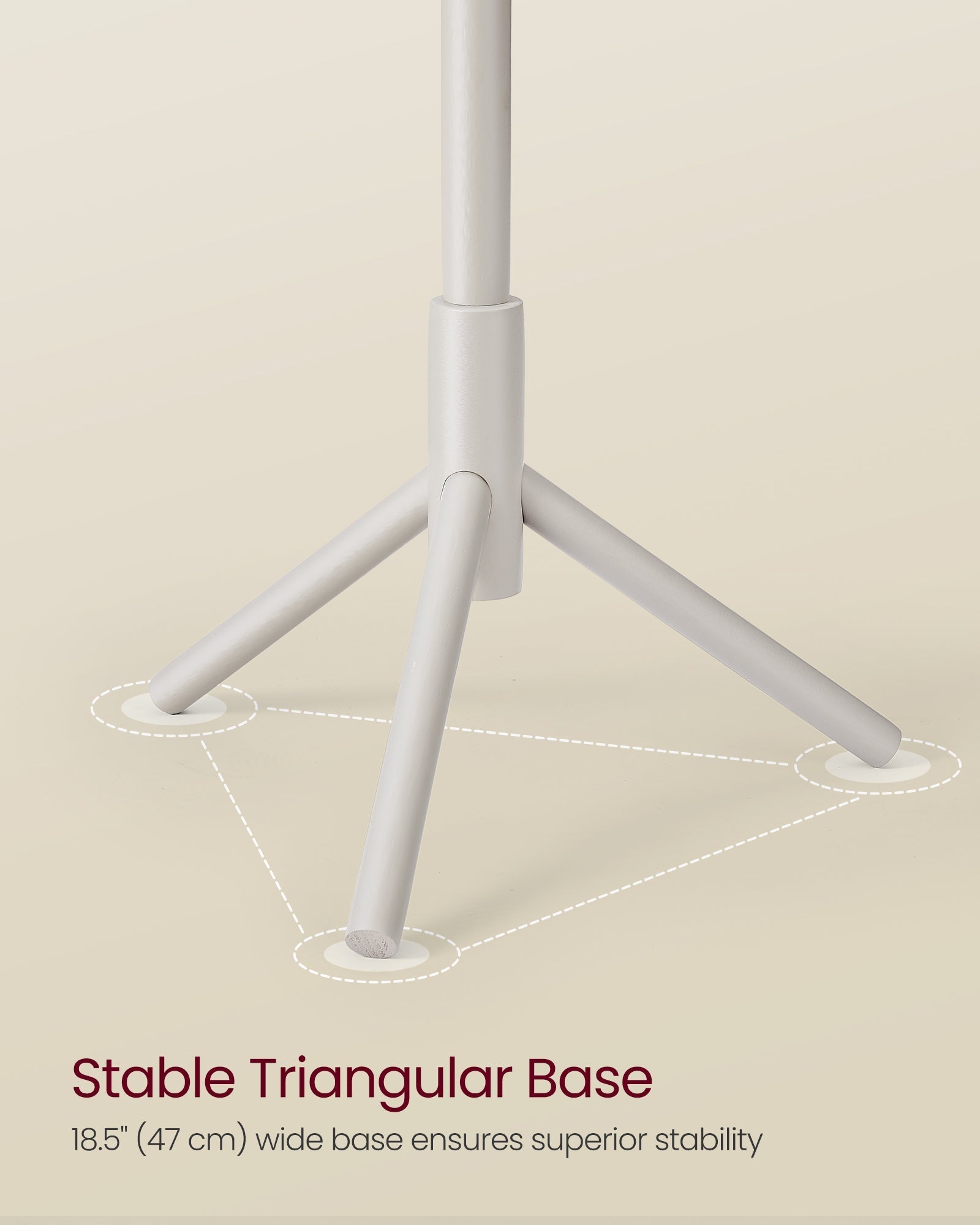 Coat Stand - Solid Wood - Black - Free Standing with 8 Hooks and Adjustable Height