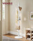 Coat Rack - Solid Wood - Cloud White - 8 Hooks for Entryway and Hallway