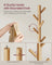 Coat Rack - Solid Wood - Cloud White - 8 Hooks for Entryway and Hallway