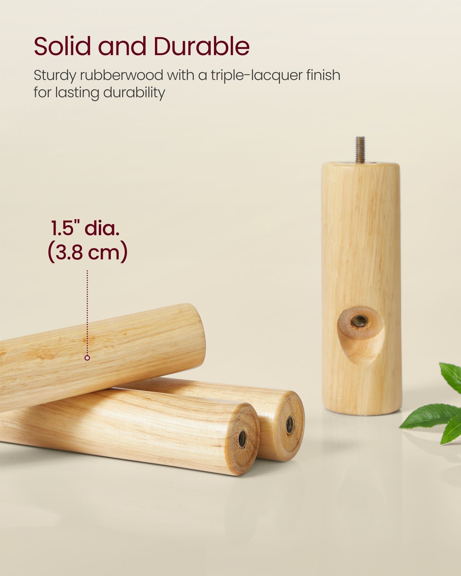 Solid Wood Coat Stand - White - Rubberwood
