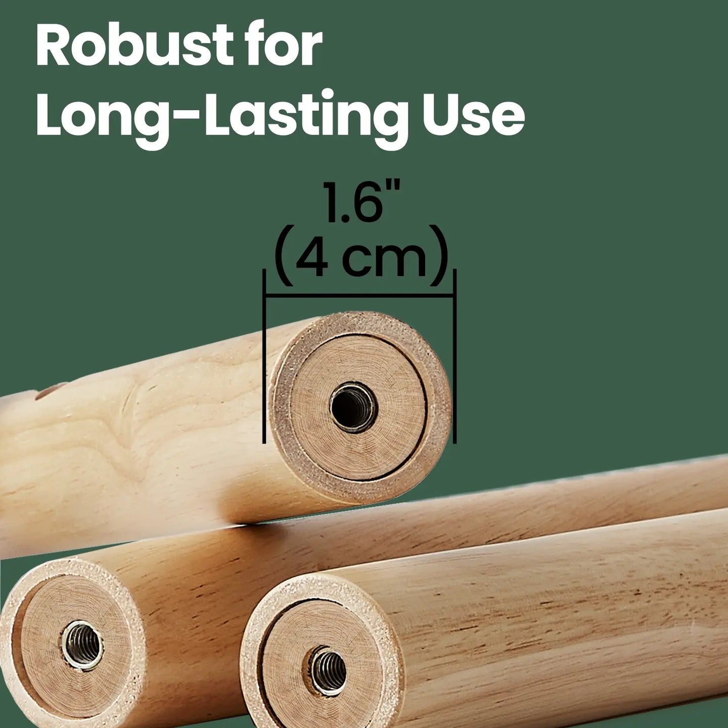 Free Standing Coat Rack - Solid Wood - Natural Beige - 8 Hooks