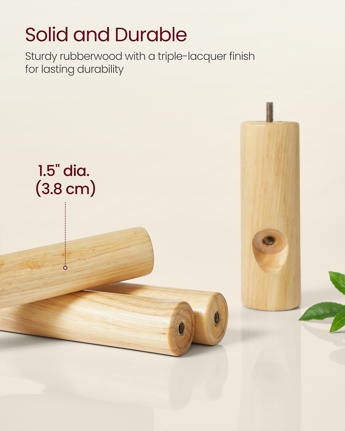 Free Standing Coat Rack - Solid Wood - White - 8 Hooks for Coats