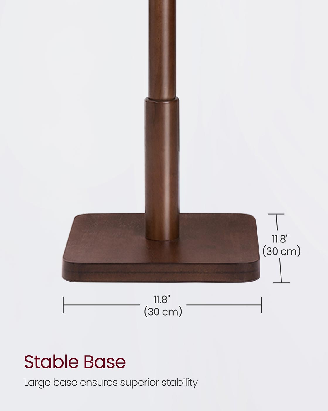 Coat Rack - Solid Wood - Dark Walnut - Free Standing with 8 Hooks