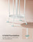 Freestanding Coat Rack - Metal - Pearl White - 12 Hooks with Umbrella Holder