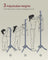Coat Rack - Solid Wood - Grey - 8 Hooks with 3 Adjustable Heights