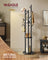 Freestanding Coat Rack Stand - Wood - Ink Black - 11 Hooks and 3 Shelves with Removable Wheels