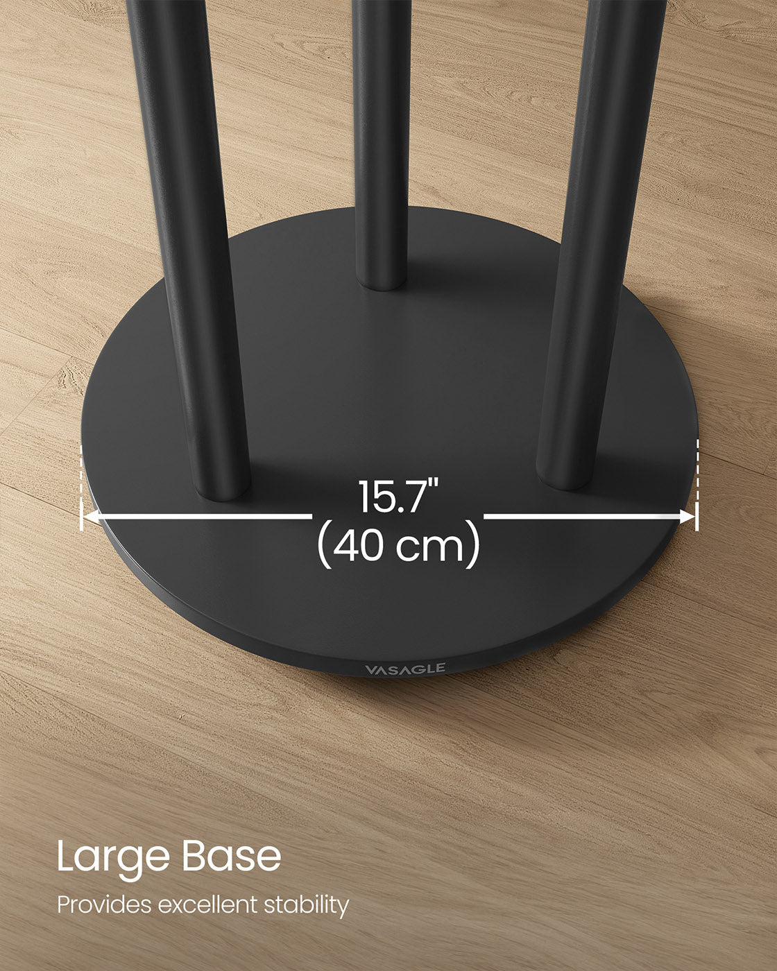 Freestanding Coat Rack Stand - Wood - Ink Black - 11 Hooks and 3 Shelves with Removable Wheels