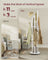 Freestanding Coat Rack Stand - Wood - Ink Black - 11 Hooks and 3 Shelves with Removable Wheels