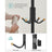 Coat Stand - Metal - Black - 12 Hooks for Coats