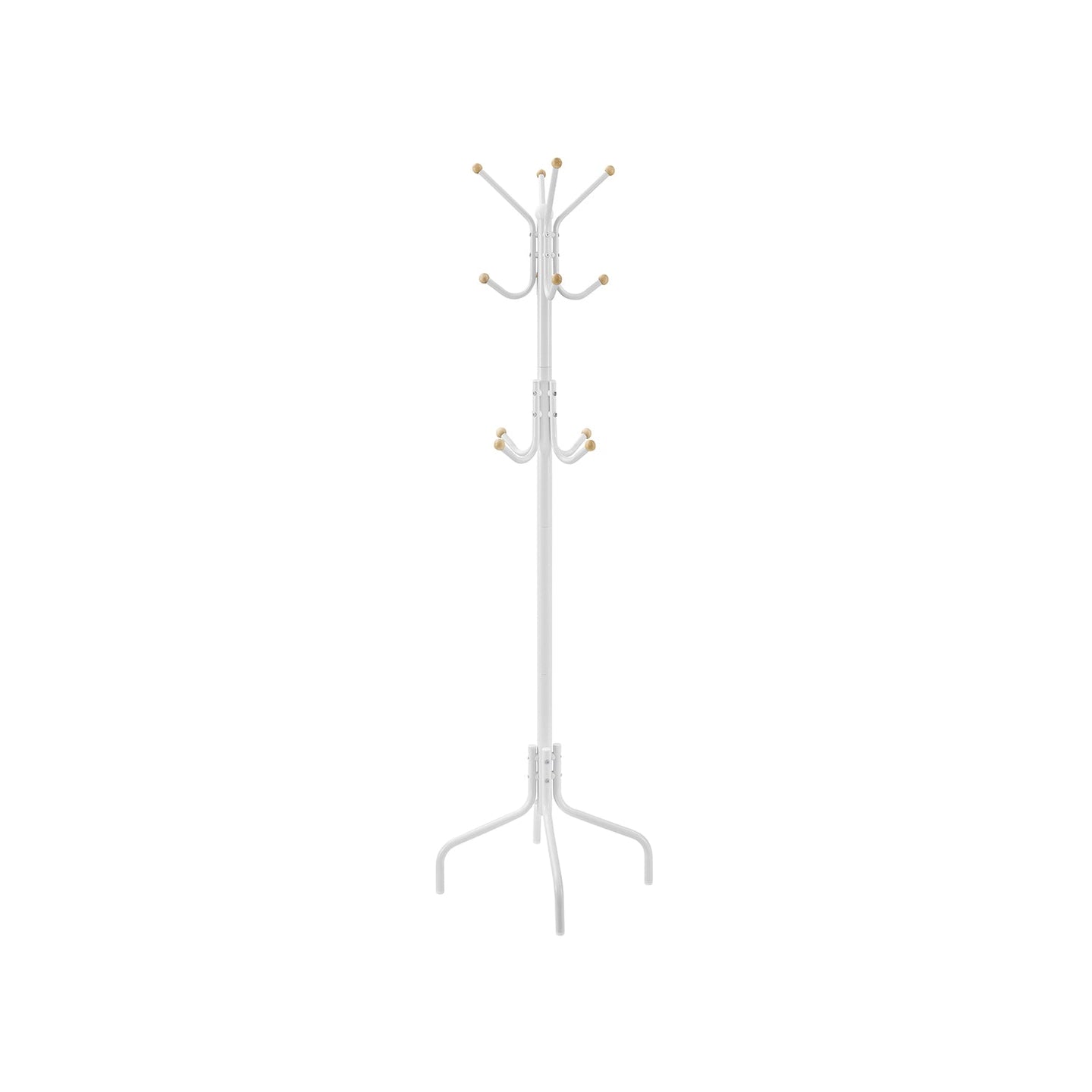 Coat Stand - Metal - Black - 12 Hooks for Coats