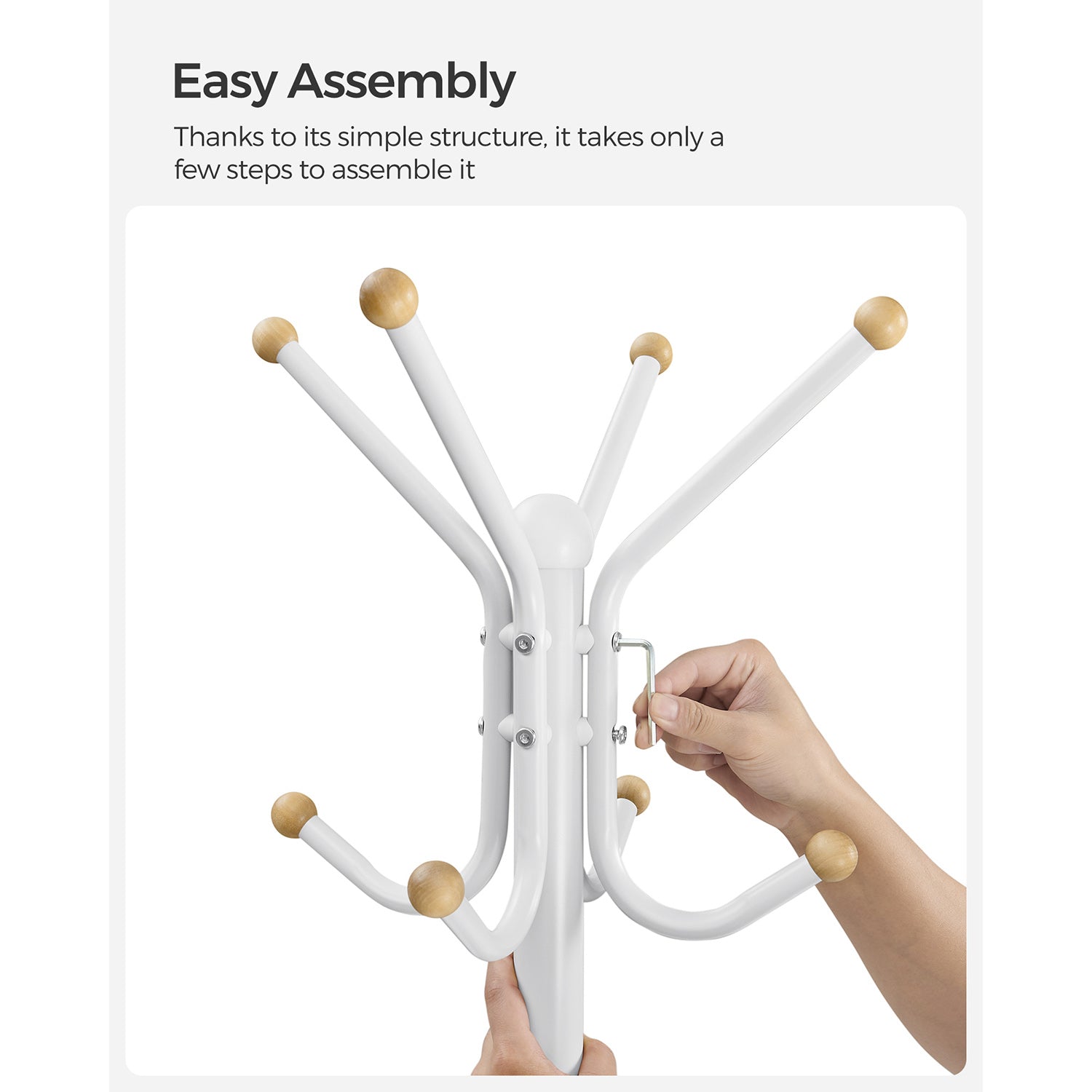 Coat Stand - Metal - Black - 12 Hooks for Coats