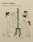 Coat Rack Stand - Wood - Ink Black - Free Standing Hall Tree with 8 Hooks and Storage Shelf