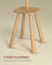 Coat Rack Stand - Wood - Natural Beige - Free Standing with 8 Hooks and Storage Shelf