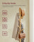 Coat Rack Stand - Wood - Natural Beige - Free Standing with 8 Hooks and Storage Shelf