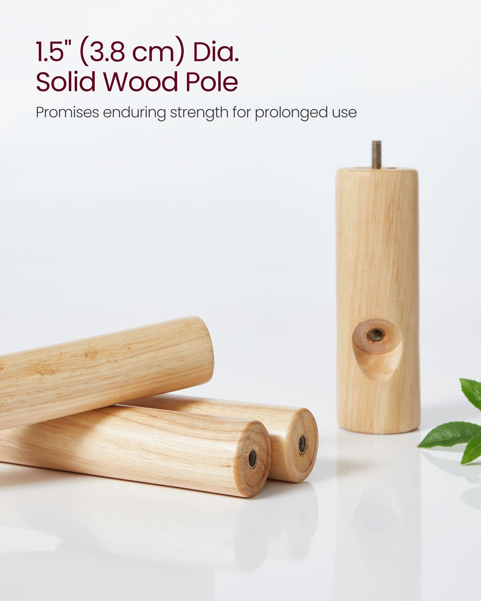 Coat Rack - Solid Wood - Black - Free Standing with 8 Hooks