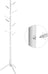 Coat Rack - Solid Wood - White - Freestanding with 8 Hooks for Entryway and Hallway