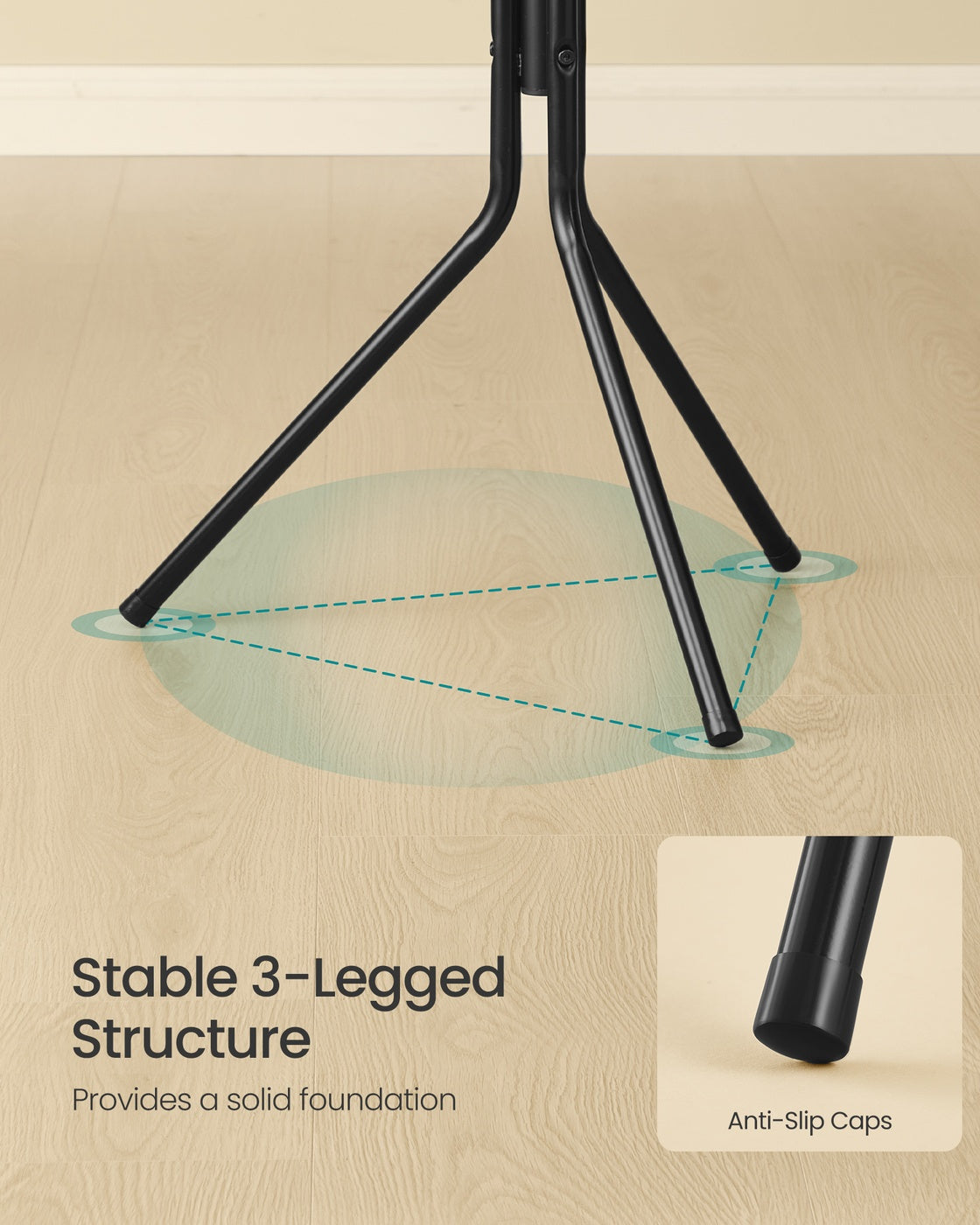 Freestanding Coat Rack - 175cm - Steel - 16 Hooks