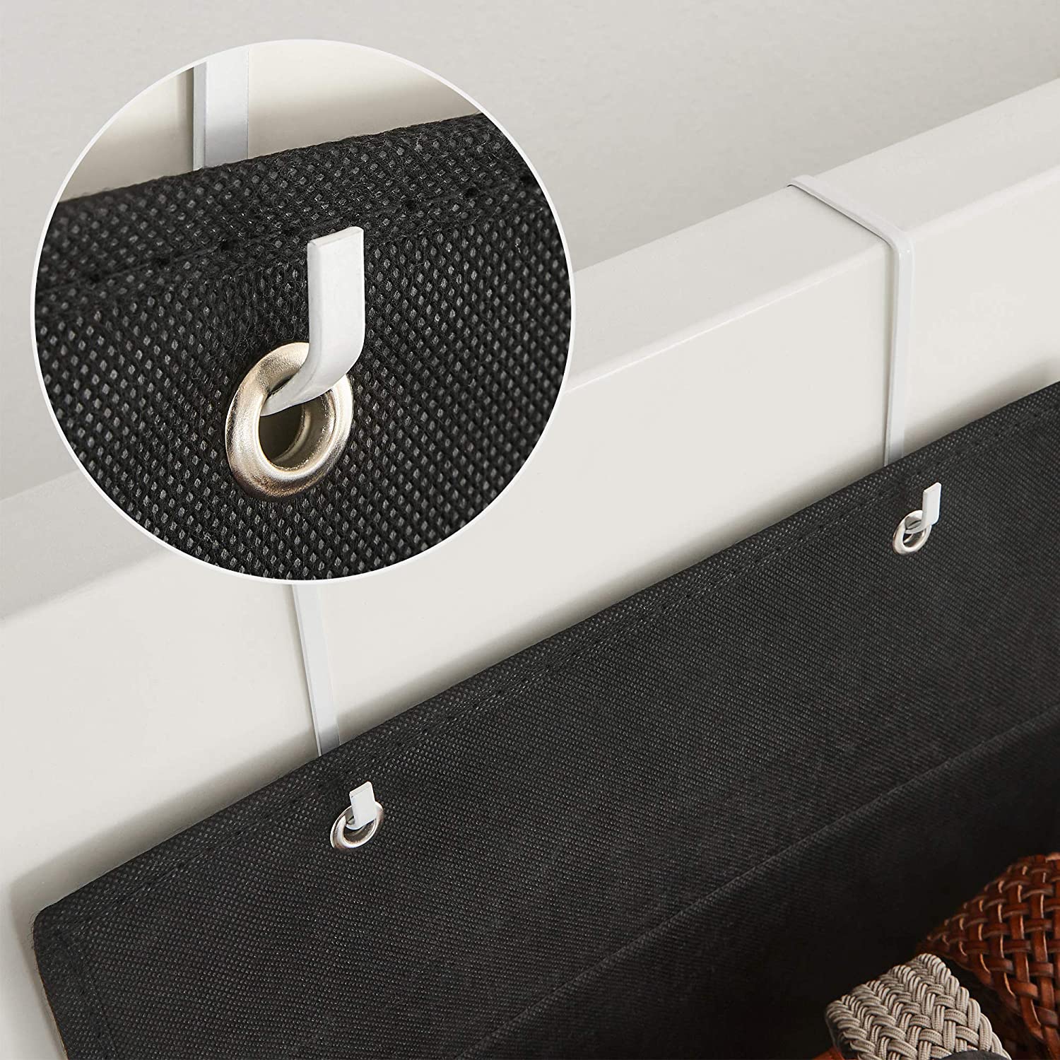 Over-the-Door Organizer - Fabric - Black - 4 Pocket Space-Saving Storage Solution
