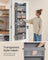 Hanging Door Organiser - Transparent Nylon Mesh - Dove Grey - 5 Large Pockets