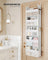 Over the Door Organiser - 5 Large Pockets - Transparent Nylon Mesh - Cloud White