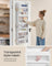 Over the Door Organiser - 5 Large Pockets - Transparent Nylon Mesh - Cloud White
