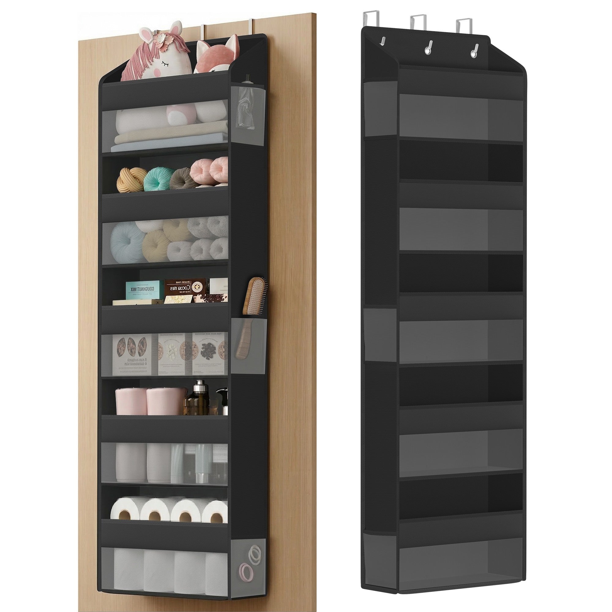 Over-the-Door Organiser - Foldable with Compartments - 15 x 40 x 140 cm