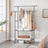 Clothes Rack - Metal - Grey - 2 Hanging Rails and 2 Storage Shelves