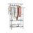 Clothes Rack - Metal - Grey - 2 Hanging Rails and 2 Storage Shelves