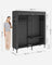 Portable Fabric Wardrobe - Steel Frame - Black - 110 kg Capacity
