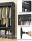 Portable Fabric Wardrobe - Steel Frame - Black - 110 kg Capacity