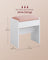 Makeup Stool - Velvet - Matte White - Upholstered with Anti-Slip Pads