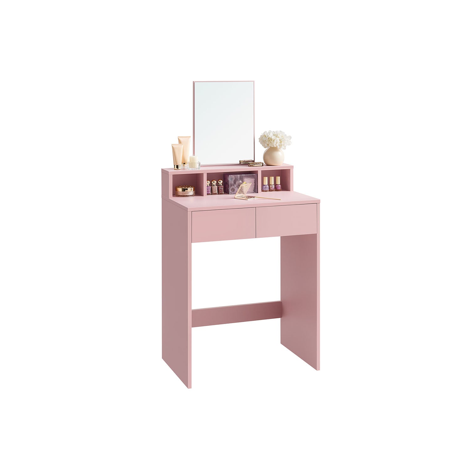 Dressing Table - MDF - Jelly Pink - Large Rectangular Mirror