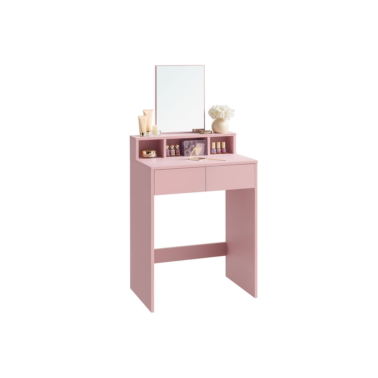Dressing Table - MDF - Jelly Pink - Large Rectangular Mirror