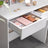 Dressing Table - Wood - White - Tri-Fold Mirror with Drawers and Open Compartments