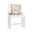 Dressing Table - Wood - White - Large Mirror with Adjustable LED Lights and Storage Compartments