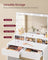 Dressing Table - Wood - White - Large Mirror with Adjustable LED Lights and Storage Compartments