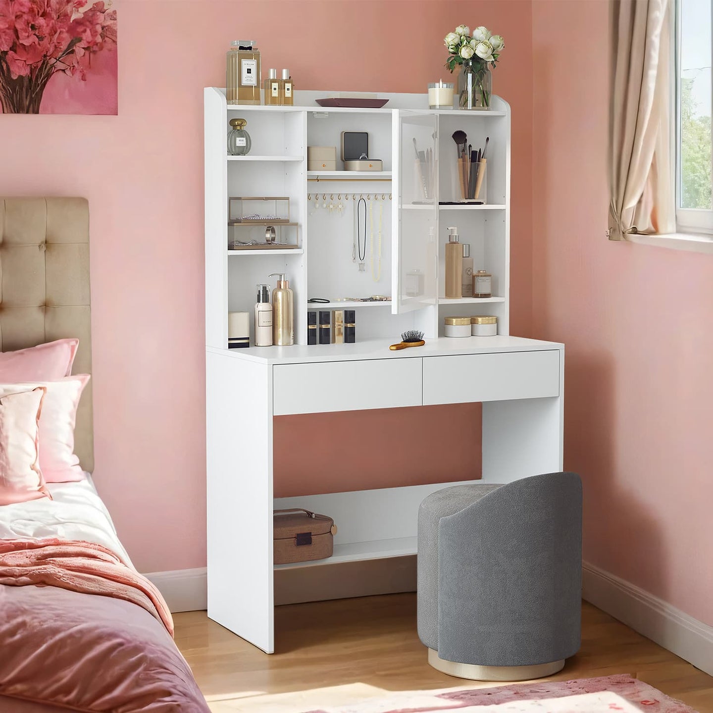 Vanity Table - Wood - White