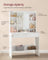 Dressing Table - Wood - Cloud White - Adjustable LED Lights with Mirror and Spacious Storage