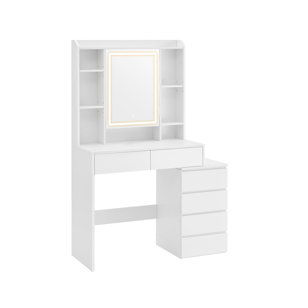 Dressing Table - Wood - Cloud White - LED Lights