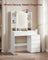 Dressing Table - Wood - Cloud White - LED Lights