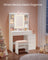Dressing Table - Wood - Cloud White - LED Lights