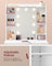 Dressing Table - Engineered Wood - Cloud White - LED Lights with Adjustable Brightness and 2 Drawers