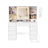 Dressing Table - MDF - Cloud White - LED Mirror with Power Outlets and 9 Drawers