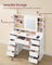 Dressing Table - MDF - Cloud White - LED Mirror with Power Outlets and 9 Drawers